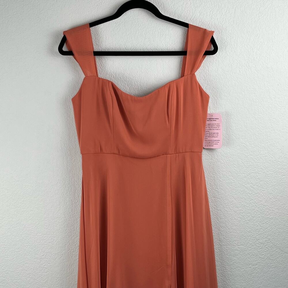 After Six Terracotta Off Shoulder Basque Neck Maxi Dress Evening Gown 8 NWT - Picture 6 of 15